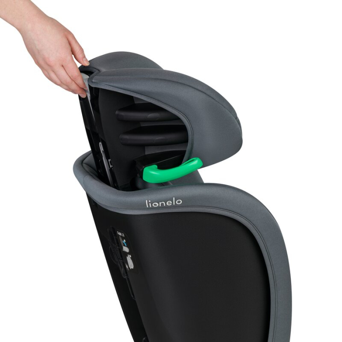 Scaun auto pliabil, Lionelo, Orin, i-Size, 100-150 cm, Isofix+Top Tether, Husa transport, Gri Grafit [13]