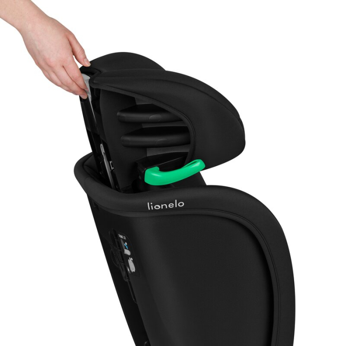Scaun auto pliabil, Lionelo, Orin, i-Size, 100-150 cm, Isofix+Top Tether, Husa transport, Negru Carbon [15]