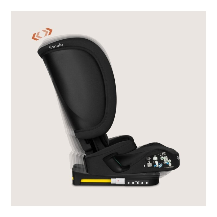 Scaun auto pliabil, Lionelo, Orin, i-Size, 100-150 cm, Isofix+Top Tether, Husa transport, Negru Carbon [30]