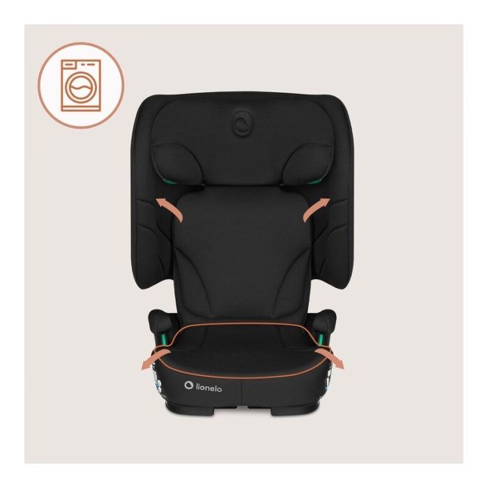 Scaun auto pliabil, Lionelo, Orin, i-Size, 100-150 cm, Isofix+Top Tether, Husa transport, Negru Carbon [27]
