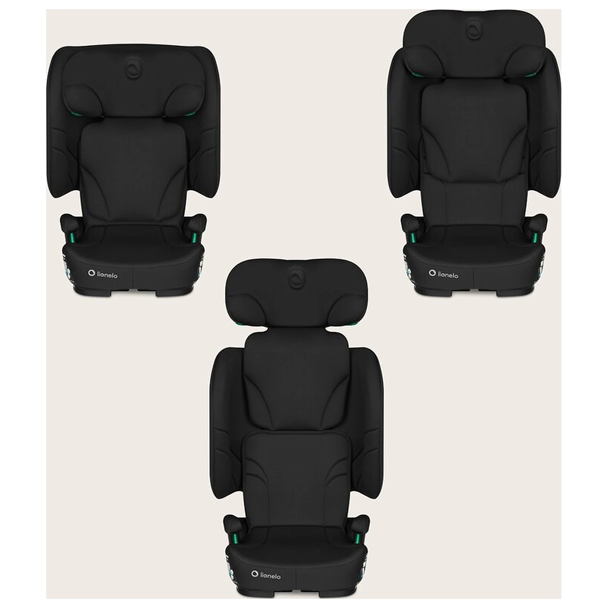 Scaun auto pliabil, Lionelo, Orin, i-Size, 100-150 cm, Isofix+Top Tether, Husa transport, Negru Carbon [4]