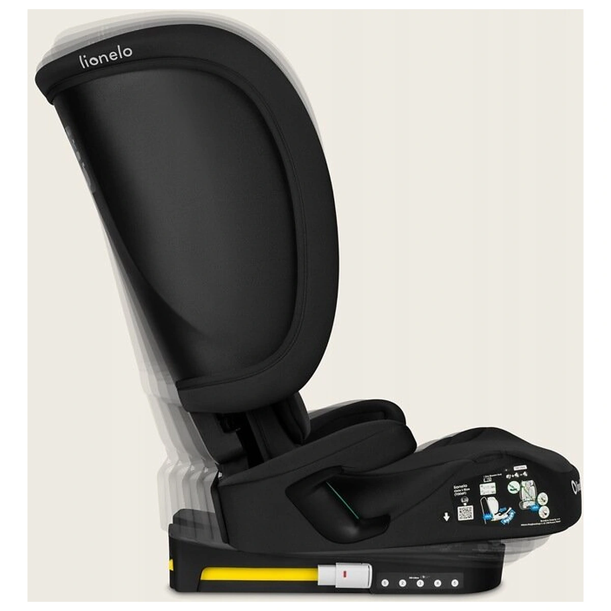 Scaun auto pliabil, Lionelo, Orin, i-Size, 100-150 cm, Isofix+Top Tether, Husa transport, Negru Carbon [5]