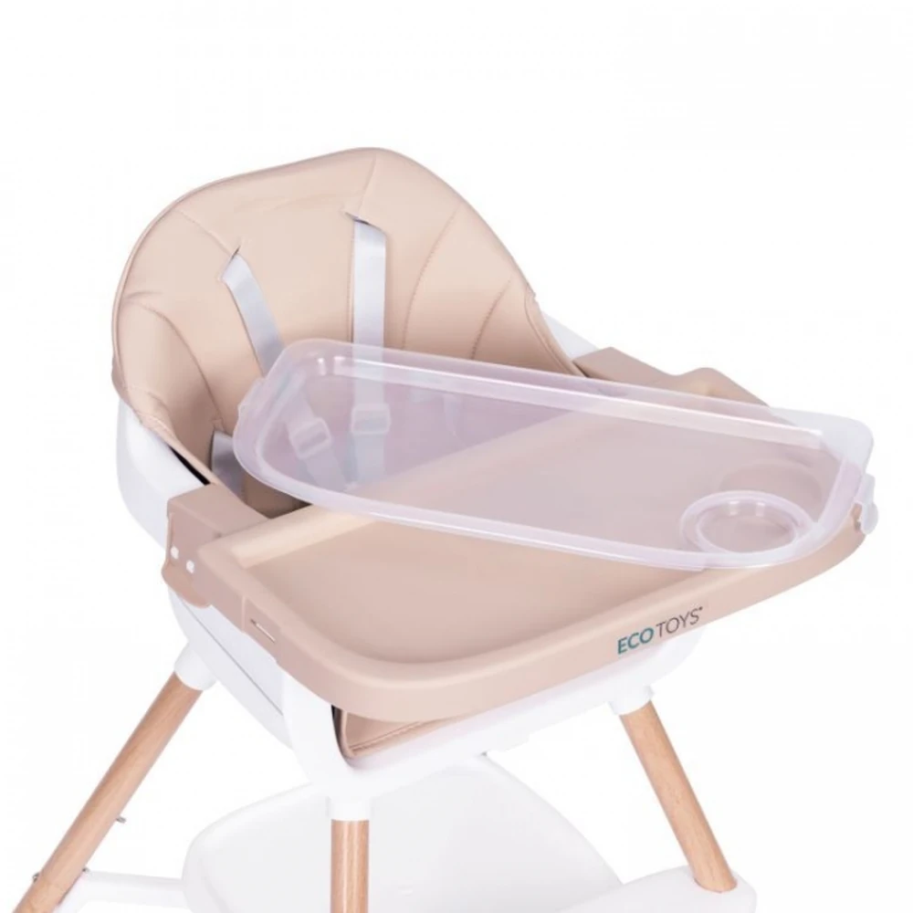 Scaun de masa 2 in 1 Ecotoys - Bej [6]