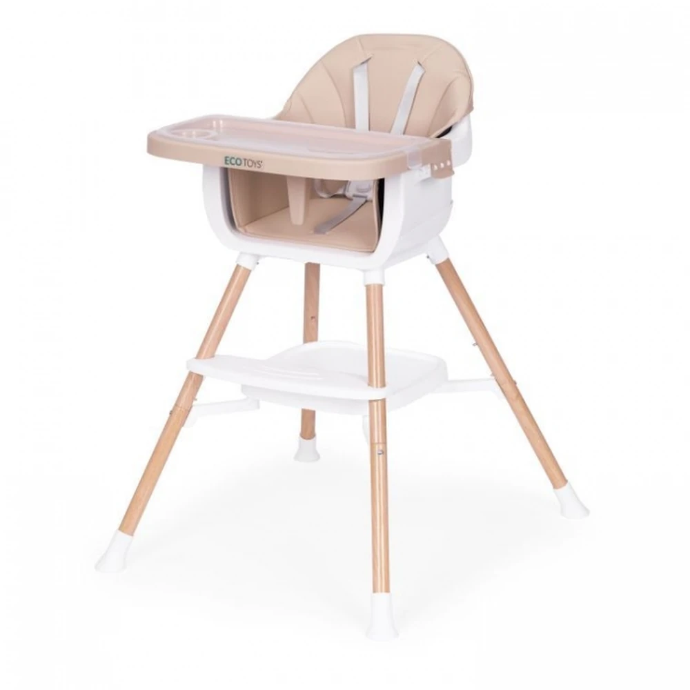 Scaun de masa 2 in 1 Ecotoys - Bej [4]