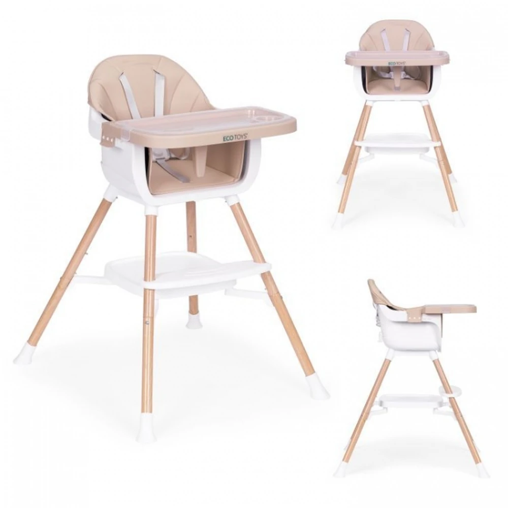 Scaun de masa 2 in 1 Ecotoys - Bej [2]