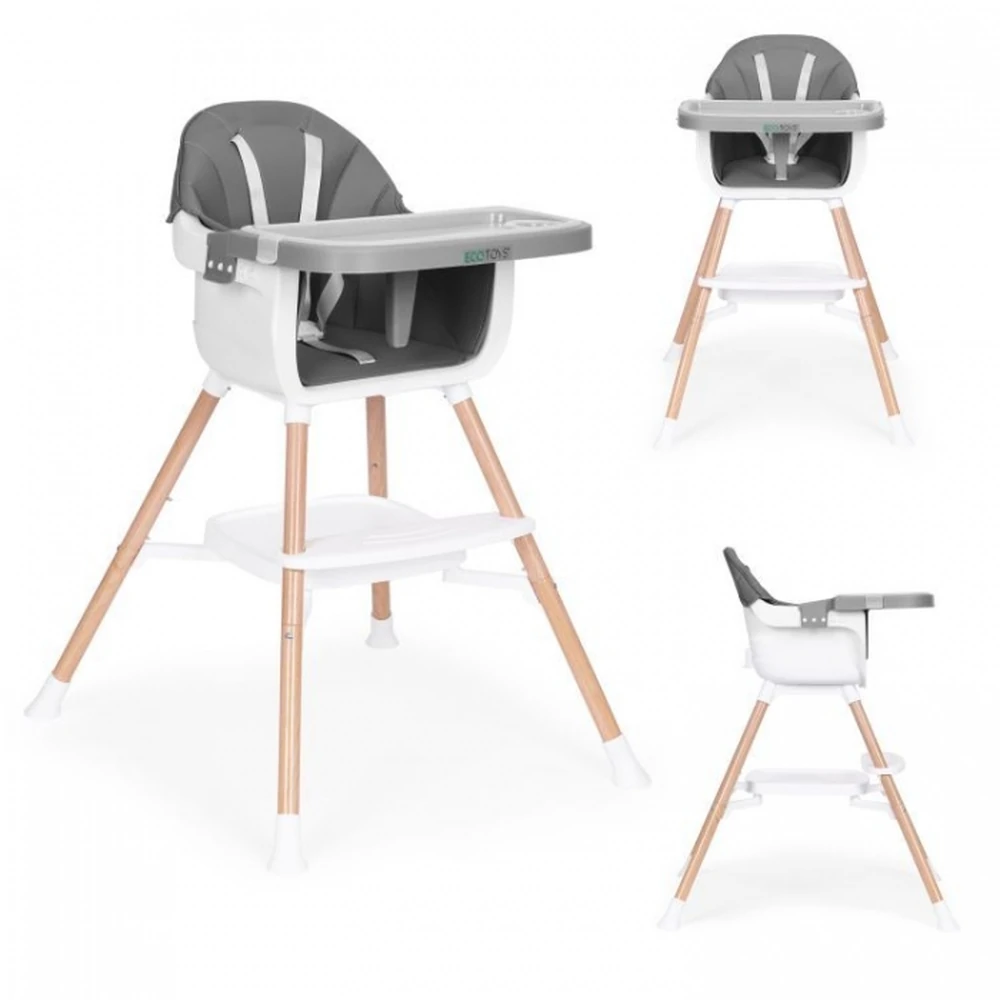 Scaun de masa 2 in 1 Ecotoys - Gri [2]
