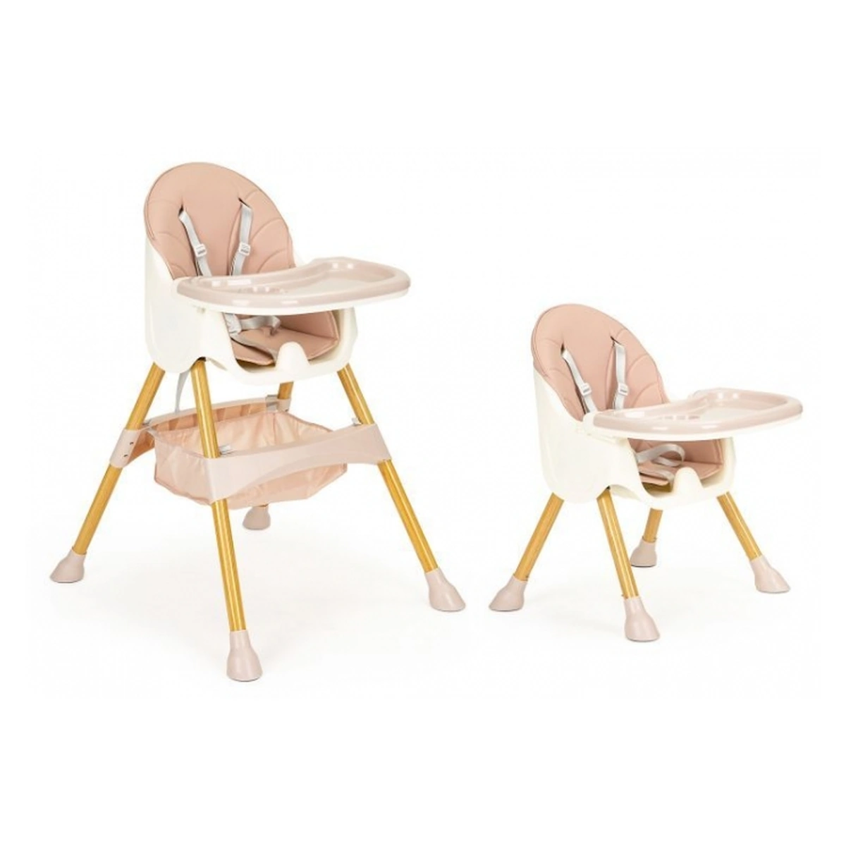 Scaun de masa 2 in 1 Ecotoys Roz, reglabil copii [2]