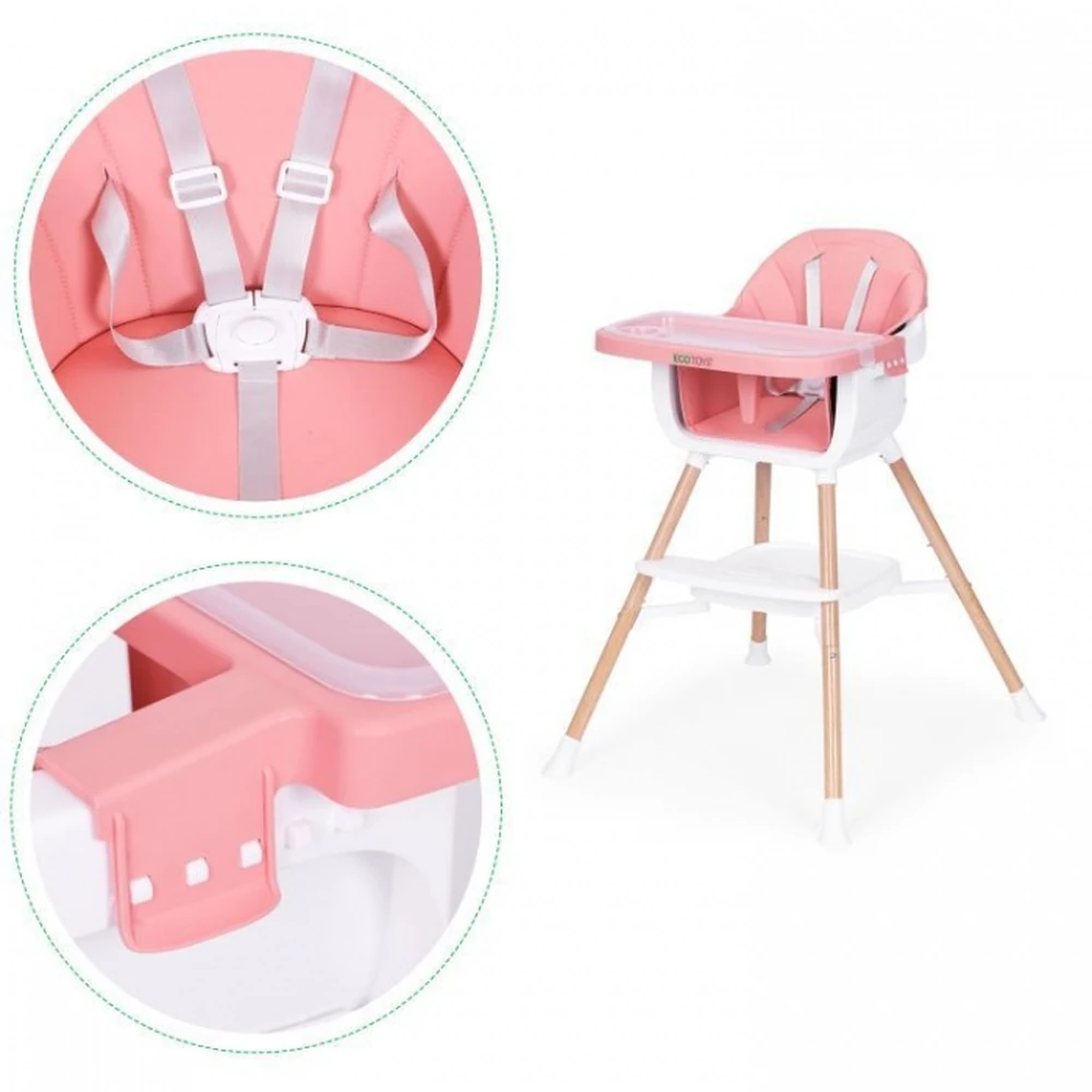 Scaun de masa 2 in 1 Ecotoys - Roz [7]
