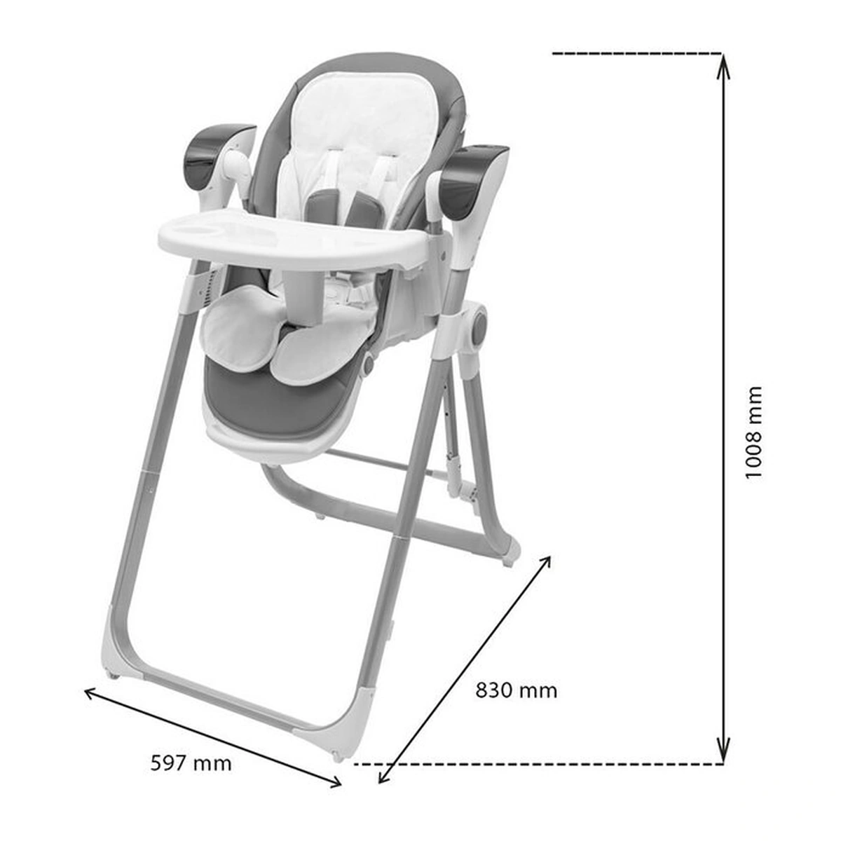 Scaun de masa 2 in 1, New Baby, Smart, leagan pentru copii, telecomanda, 5 viteze de leganare, melodii si jucarii, 0-36 luni, Grey [12]