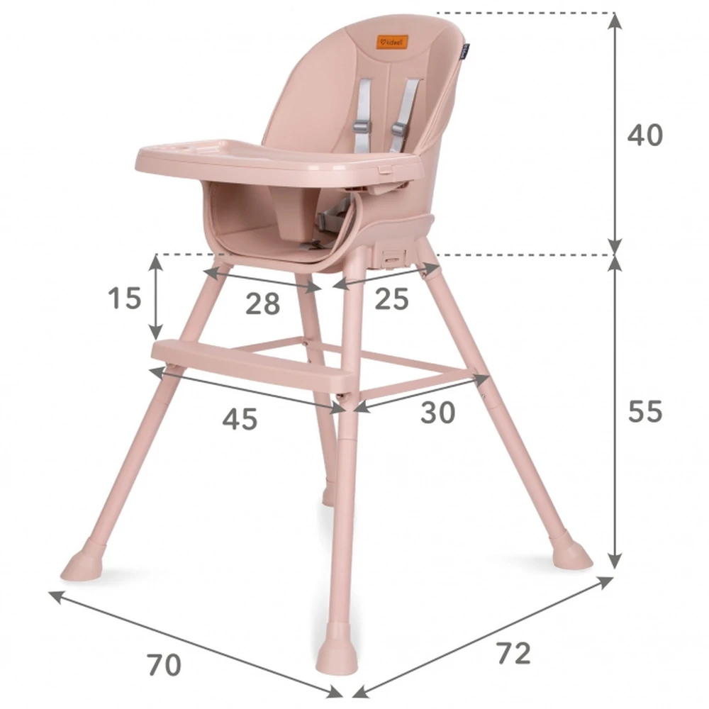 Scaun de masa 4 in 1 Kidwell EATAN Pink [2]