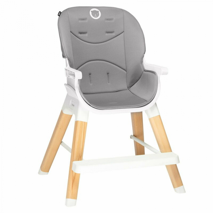 Lionelo - Scaun de masa Mona, 4 in 1, Transformabil, Reglabil in inaltime in 3 pozitii, Conform cu standardele europene de securitate EN14988, EN16120, Stone [3]