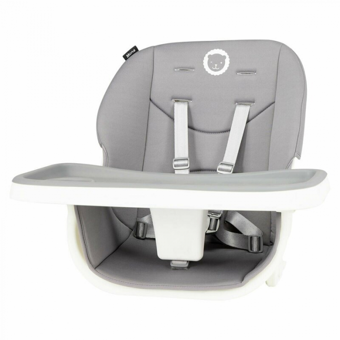Lionelo - Scaun de masa Mona, 4 in 1, Transformabil, Reglabil in inaltime in 3 pozitii, Conform cu standardele europene de securitate EN14988, EN16120, Stone [10]