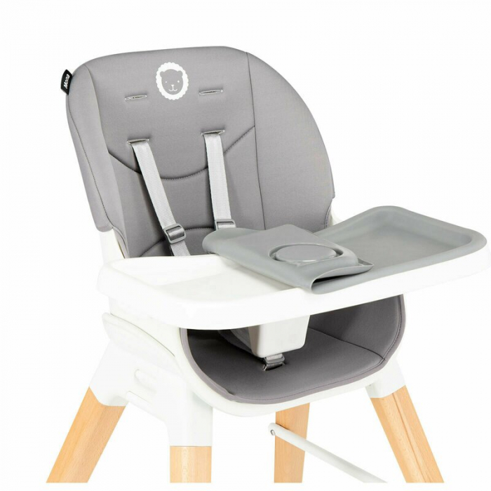 Lionelo - Scaun de masa Mona, 4 in 1, Transformabil, Reglabil in inaltime in 3 pozitii, Conform cu standardele europene de securitate EN14988, EN16120, Stone [7]