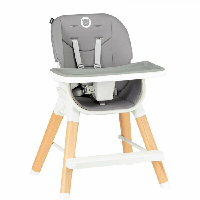 Lionelo - Scaun de masa Mona, 4 in 1, Transformabil, Reglabil in inaltime in 3 pozitii, Conform cu standardele europene de securitate EN14988, EN16120, Stone [2]