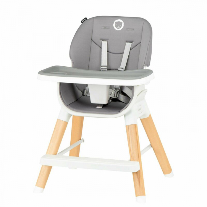 Lionelo - Scaun de masa Mona, 4 in 1, Transformabil, Reglabil in inaltime in 3 pozitii, Conform cu standardele europene de securitate EN14988, EN16120, Stone [14]
