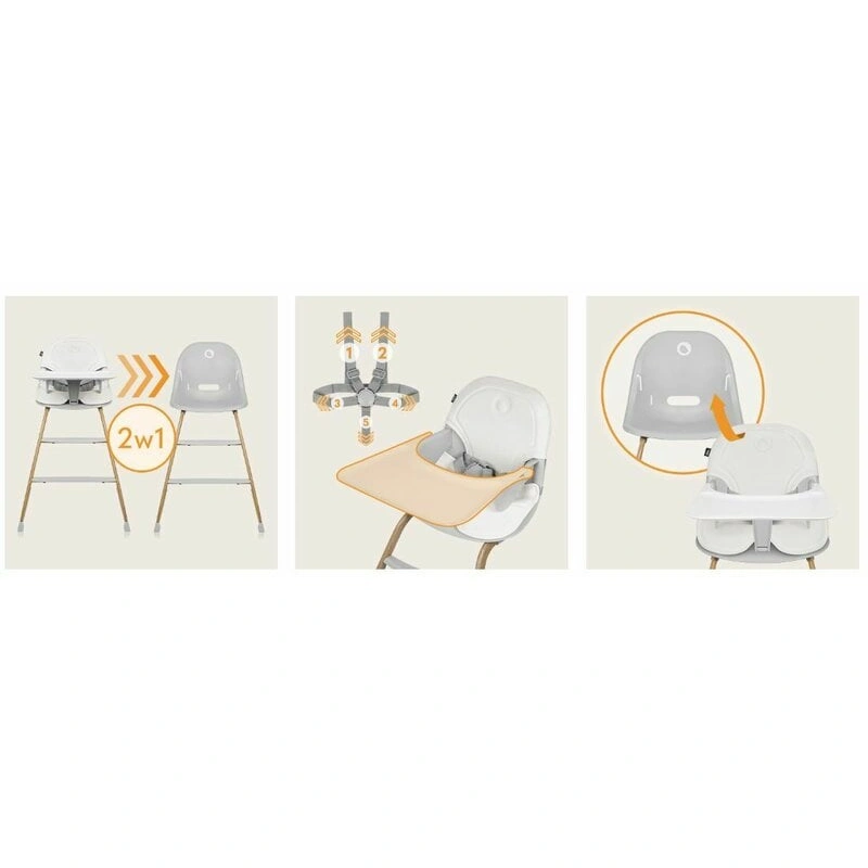 Scaun de masa, Lionelo, Dalia, 2 in 1, Transformabil, Gri [28]