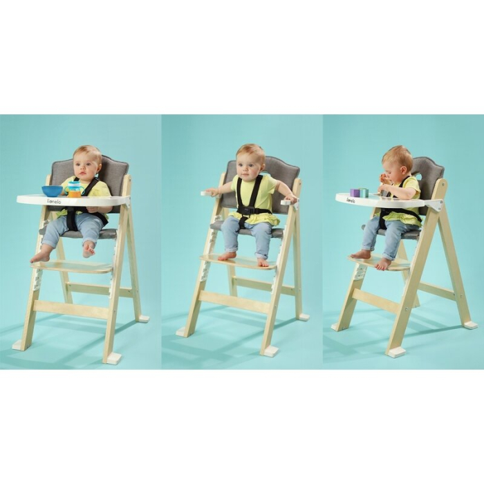 Scaun de masa, Lionelo, Floris, 3 in 1, Din Lemn, Transformabil, Reglabil pe inaltime in 4 pozitii, Suport picioare- 4 [18]