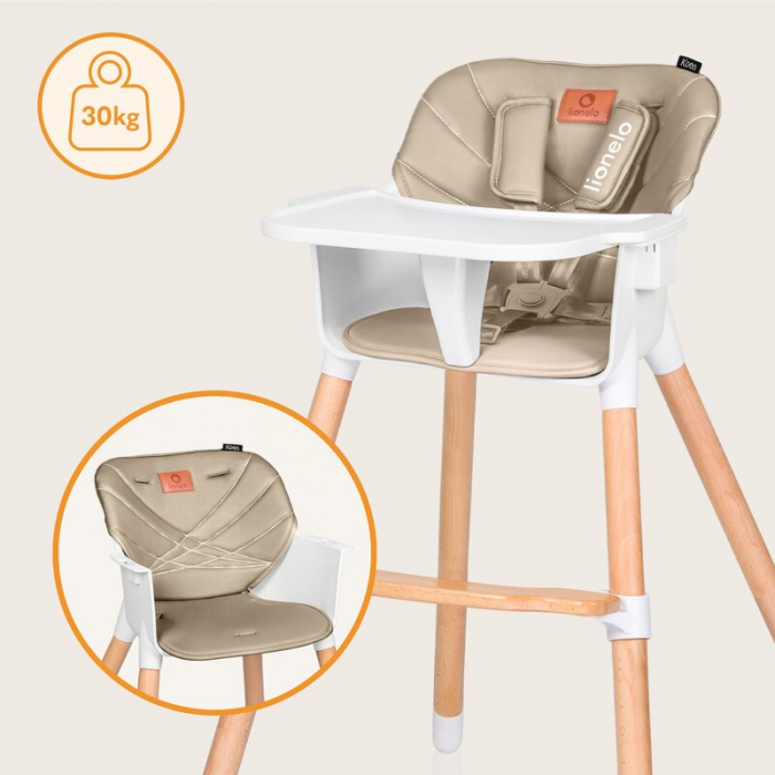 Scaun de masa, Lionelo, Koen, 2 in 1, Transformabil, Sustine 30 kg, 6 luni+, Bej [13]
