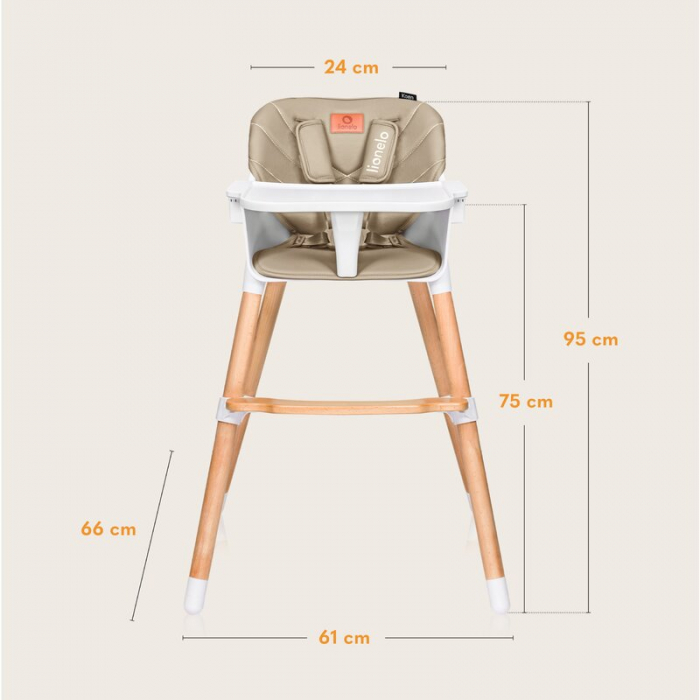 Scaun de masa, Lionelo, Koen, 2 in 1, Transformabil, Sustine 30 kg, 6 luni+, Bej [10]