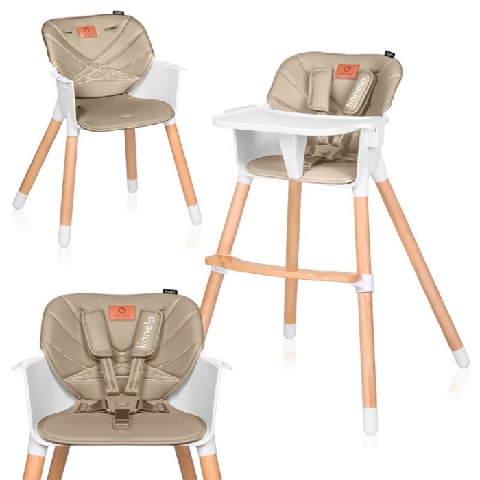 Scaun de masa, Lionelo, Koen, 2 in 1, Transformabil, Sustine 30 kg, 6 luni+, Bej [9]