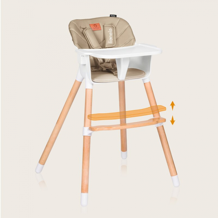 Scaun de masa, Lionelo, Koen, 2 in 1, Transformabil, Sustine 30 kg, 6 luni+, Bej [14]