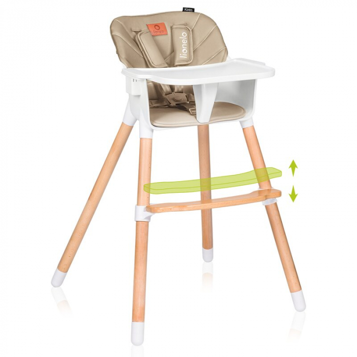 Scaun de masa, Lionelo, Koen, 2 in 1, Transformabil, Sustine 30 kg, 6 luni+, Bej [4]