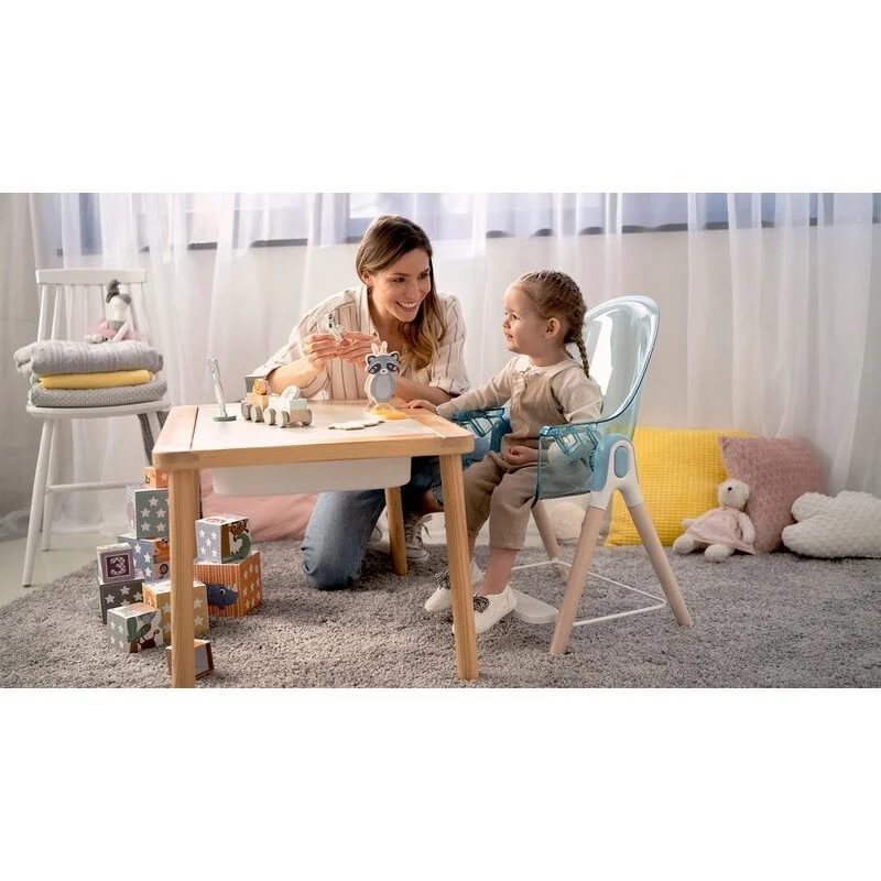 Lionelo - Scaun de masa Maya, 2 in 1, Transformabil, 3 pozitii de inclinare, Conform cu standardele europeane de securitate EN14988, EN12790, White [25]