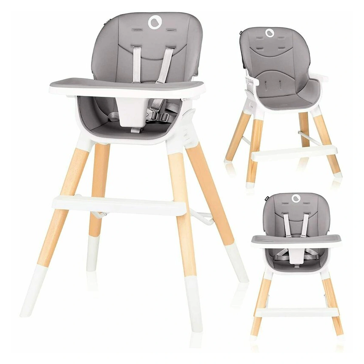 Lionelo - Scaun de masa Mona, 4 in 1, Transformabil, Reglabil in inaltime in 3 pozitii, Conform cu standardele europene de securitate EN14988, EN16120, Stone [4]