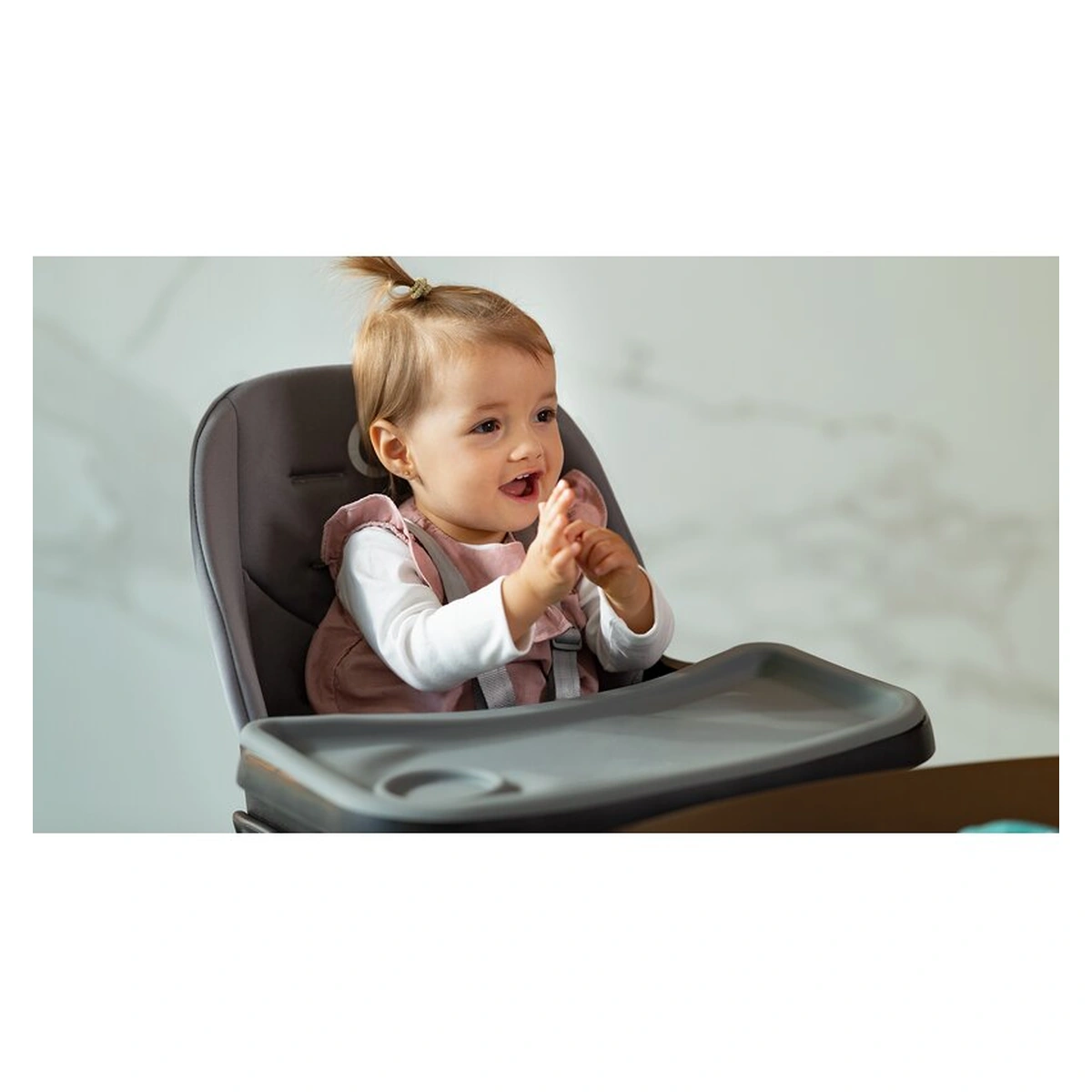 Lionelo - Scaun de masa Mona, 4 in 1, Transformabil, Reglabil in inaltime in 3 pozitii, Conform cu standardele europene de securitate EN14988, EN16120, Stone [23]