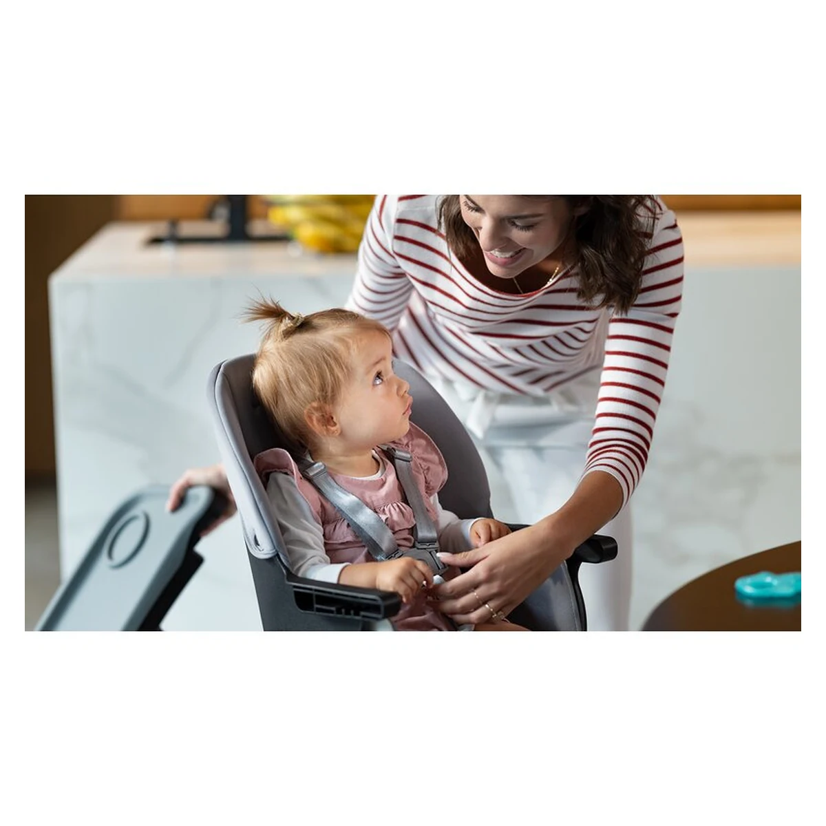 Lionelo - Scaun de masa Mona, 4 in 1, Transformabil, Reglabil in inaltime in 3 pozitii, Conform cu standardele europene de securitate EN14988, EN16120, Stone [20]