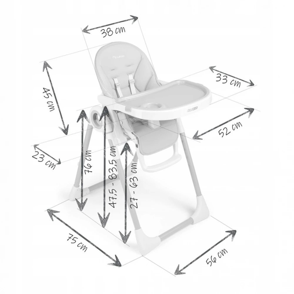 Scaun de masa multifunctional Nukido Belo - Albastru deschis [9]