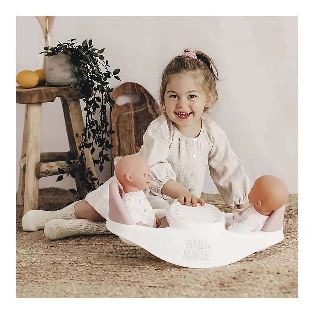 Scaun de masa pentru papusi Smoby Baby Nurse Twin 2 in 1 maro [6]