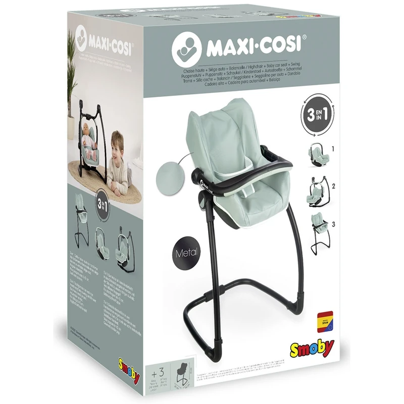 Scaun de masa pentru papusi Smoby Maxi Cosi Quinny 3 in 1 albastru [6]