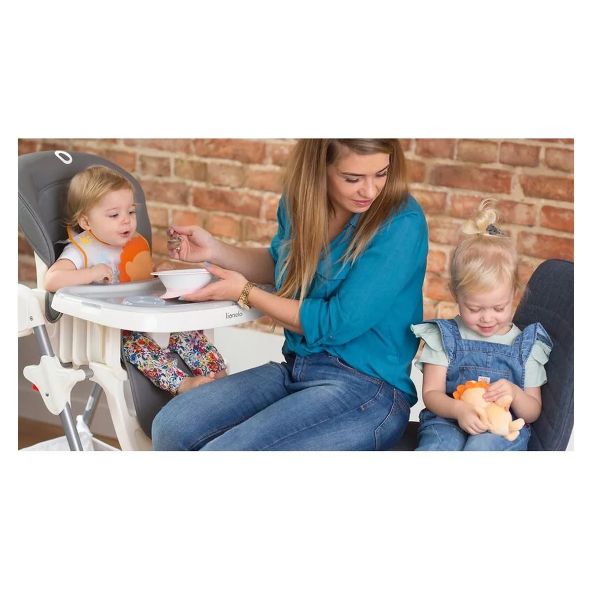 Lionelo - Scaun de masa Reglabil, 6 Pozitii pe inaltime, Spatar reglabil in 3 pozitii, Linn Plus din metal, Conform cu standardul europeane de securitate EN14988, Gri [21]