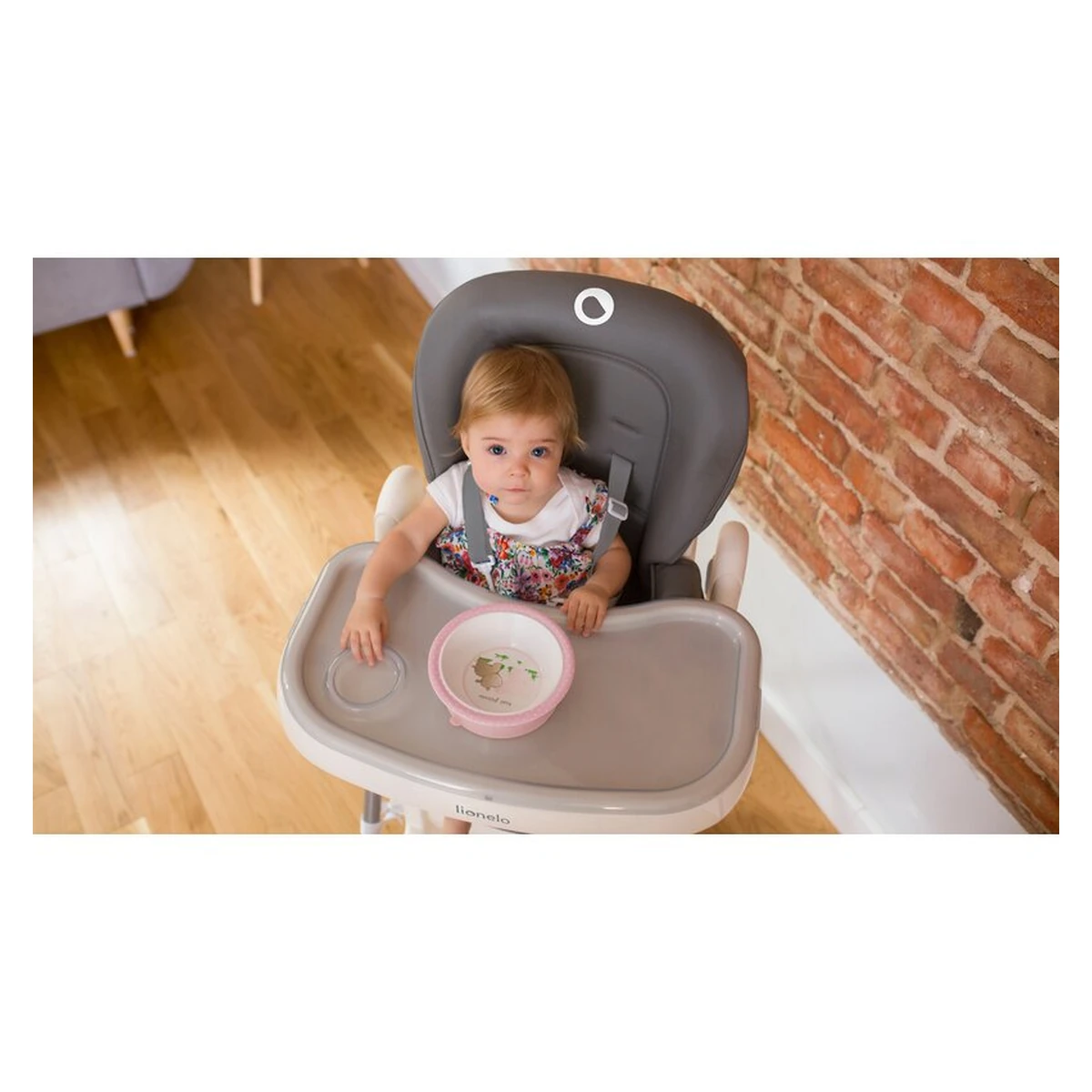 Lionelo - Scaun de masa Reglabil, 6 Pozitii pe inaltime, Spatar reglabil in 3 pozitii, Linn Plus din metal, Conform cu standardul europeane de securitate EN14988, Gri [19]