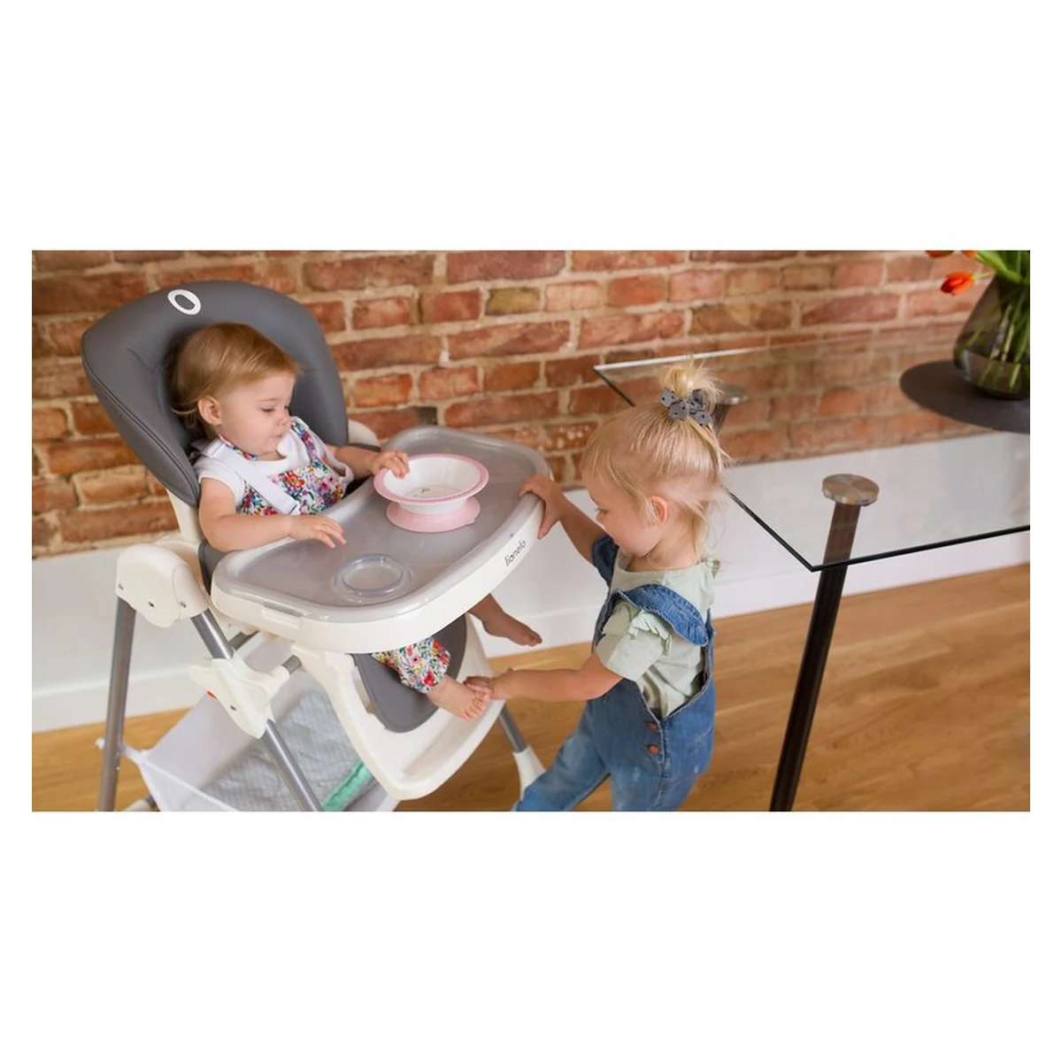 Lionelo - Scaun de masa Reglabil, 6 Pozitii pe inaltime, Spatar reglabil in 3 pozitii, Linn Plus din metal, Conform cu standardul europeane de securitate EN14988, Gri [18]