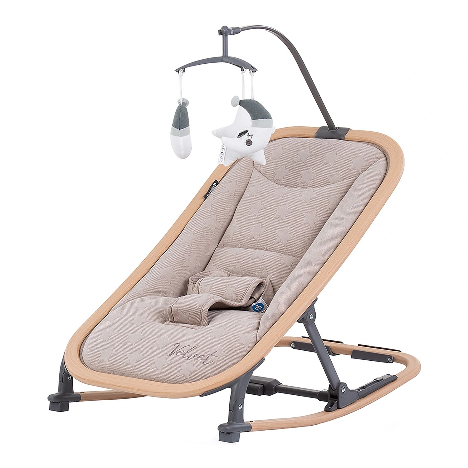 Scaunel balansoar Chipolino Velvet sand wood [1]