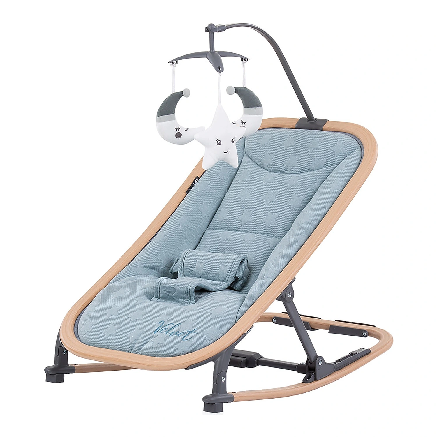 Scaunel balansoar Chipolino Velvet sky wood [1]