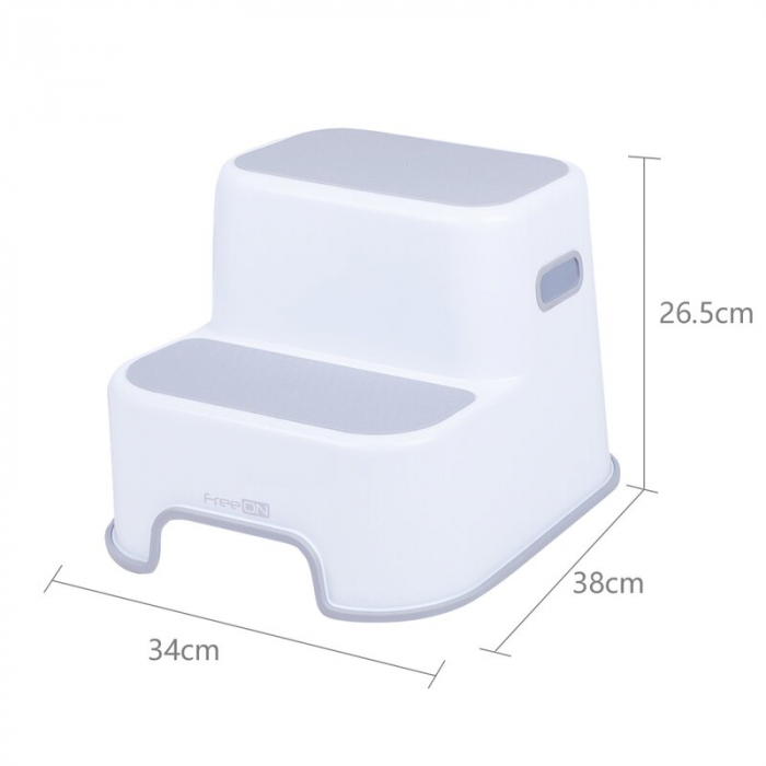 Scaunel Inaltator WC in Doua Trepte, FreeON, White & Grey [3]