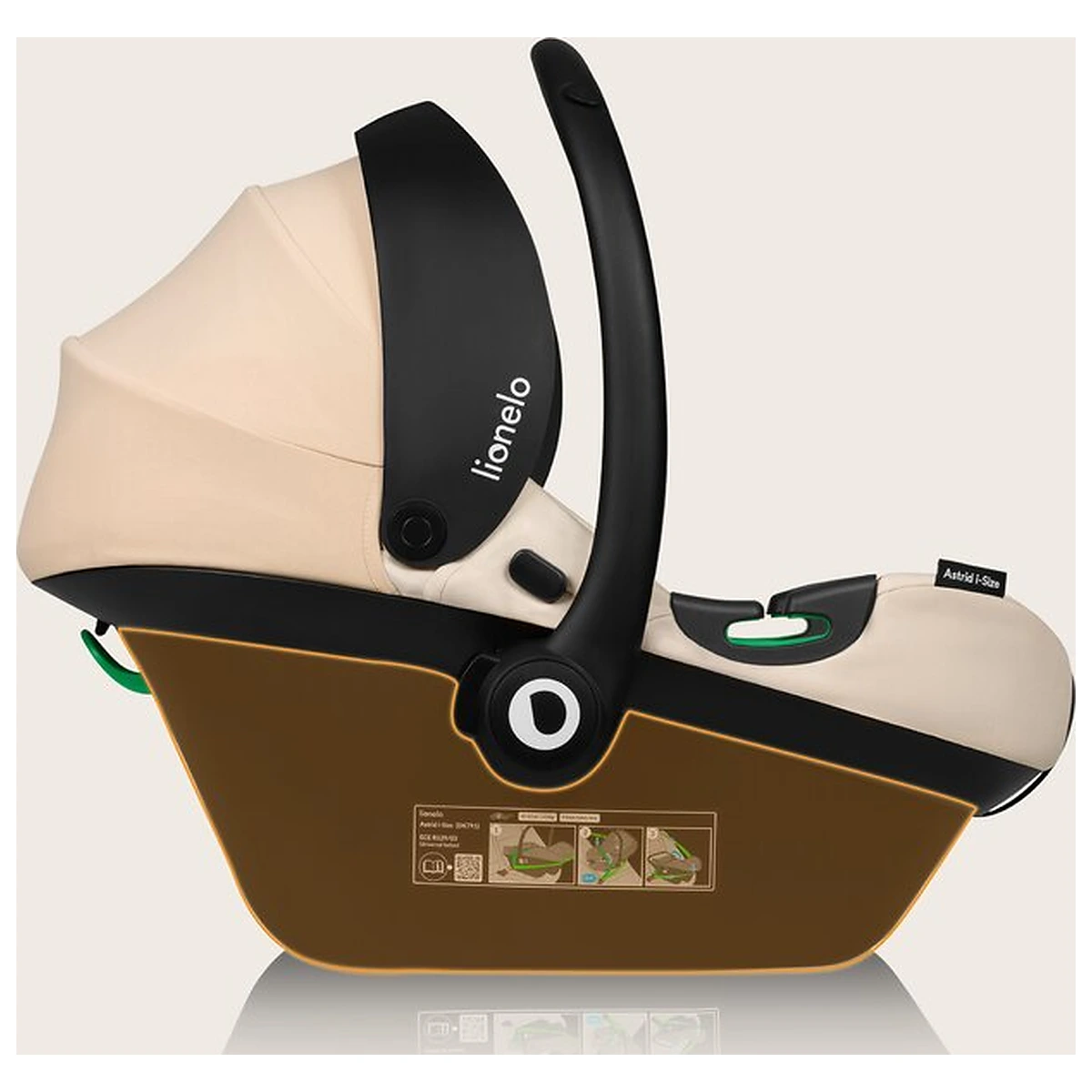Scoica auto, Lionelo, i-Size Astrid, 0-13 Kg, 40-87 cm, Testat ADAC, Bej [26]