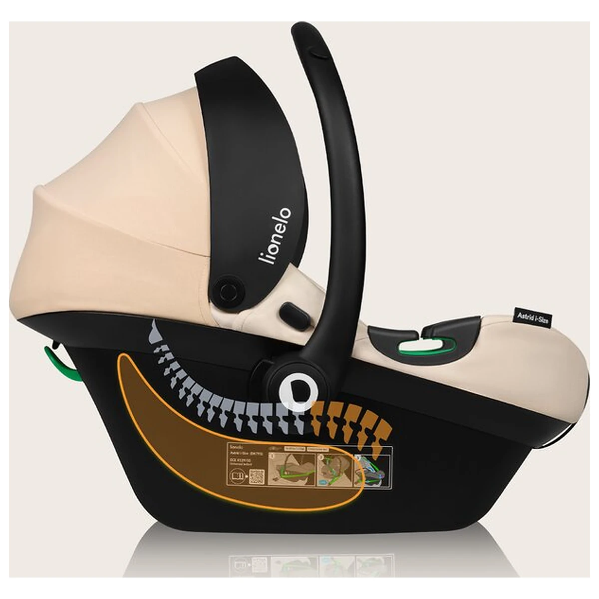 Scoica auto, Lionelo, i-Size Astrid, 0-13 Kg, 40-87 cm, Testat ADAC, Bej [23]