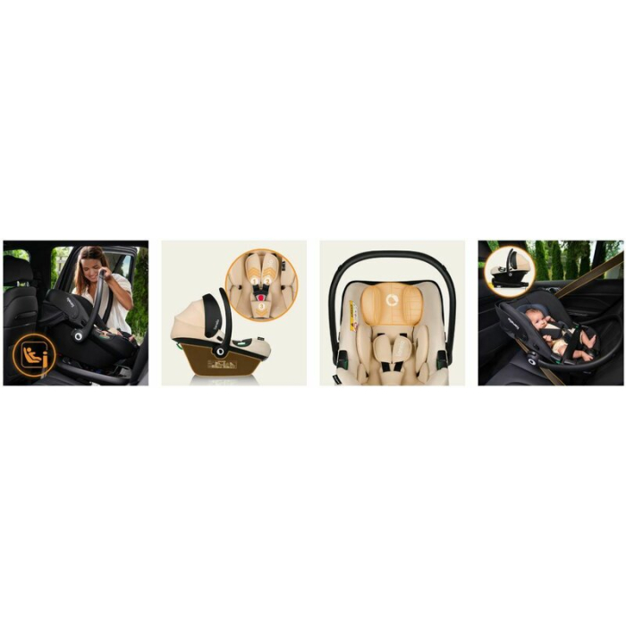 Scoica auto, Lionelo, i-Size Astrid, 0-13 Kg, 40-87 cm, Testat ADAC, Bej [42]