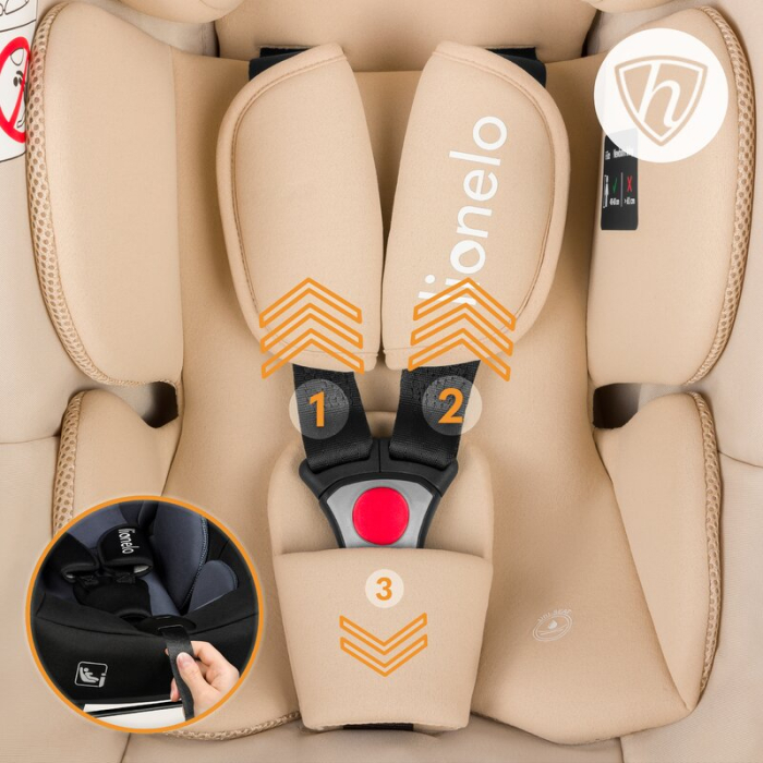 Scoica auto, Lionelo, i-Size Astrid, 0-13 Kg, 40-87 cm, Testat ADAC, Bej [24]