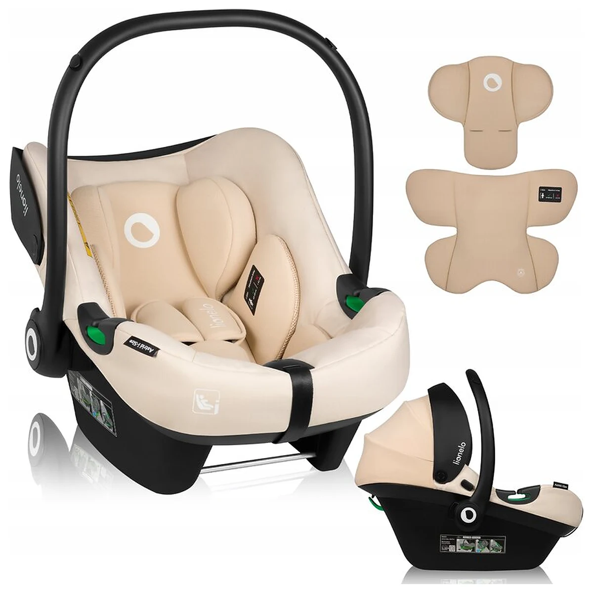 Scoica auto, Lionelo, i-Size Astrid, Include baza Isofix, 0-13 Kg, 40-87 cm, Testat ADAC, Bej [21]