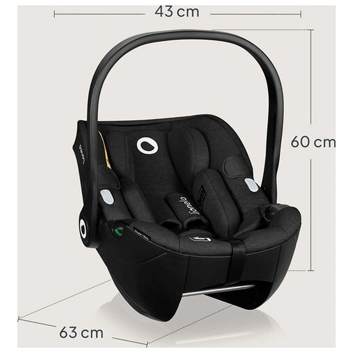 Scoica auto, Lionelo, Moxie, i-Size, 40-87 cm, Tetiera reglabila, intarita cu spuma de memorie, Carcasa ventilata, Din [14]