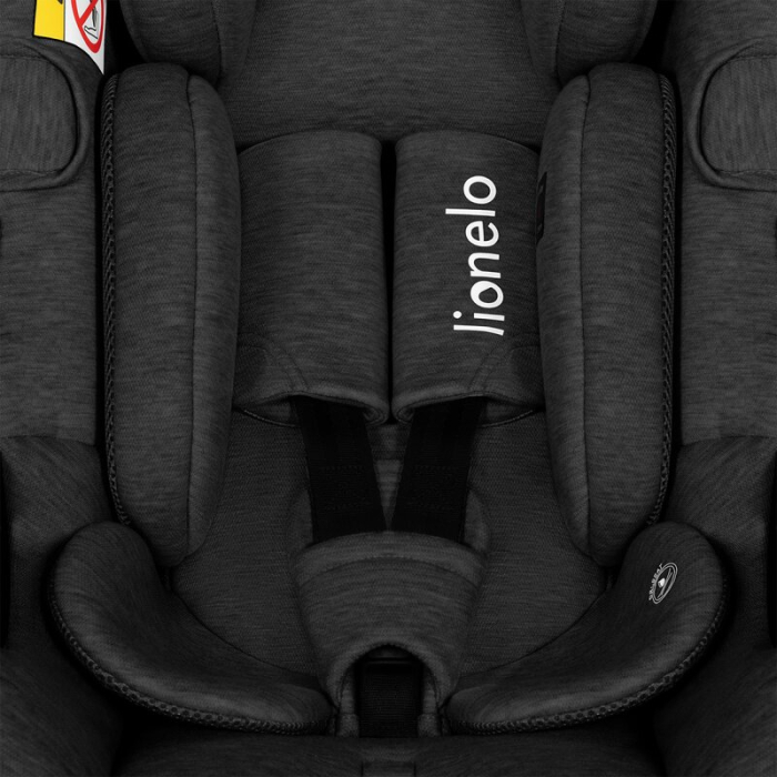 Scoica auto, Lionelo, Moxie, i-Size, 40-87 cm, Tetiera reglabila, intarita cu spuma de memorie, Carcasa ventilata, Din bambus, Protectie avansata, Conform cu R129, Negru [12]