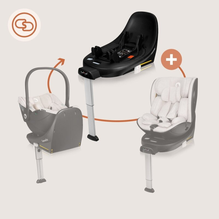 Scoica auto, Lionelo, Moxie, i-Size, Include baza rotativa 360 cu picior de fixare, 40-87 cm, Tetiera reglabila, intarita cu spuma de memorie, Carcasa ventilata, Din bambus, Protectie avansata, Confor [4]