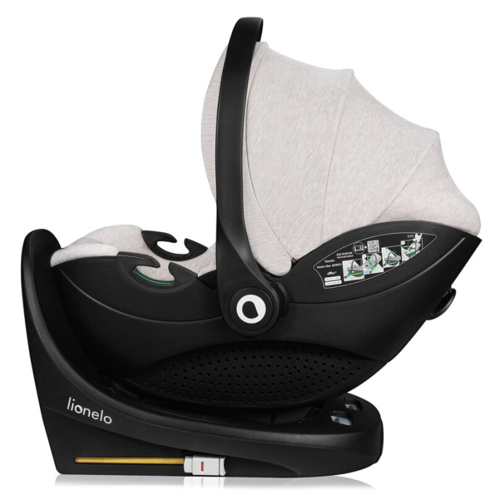 Scoica auto, Lionelo, Moxie, i-Size, Include baza rotativa 360 cu picior de fixare, 40-87 cm, Tetiera reglabila, intarita cu spuma de memorie, Carcasa ventilata, Din bambus, Protectie avansata, Confor [17]