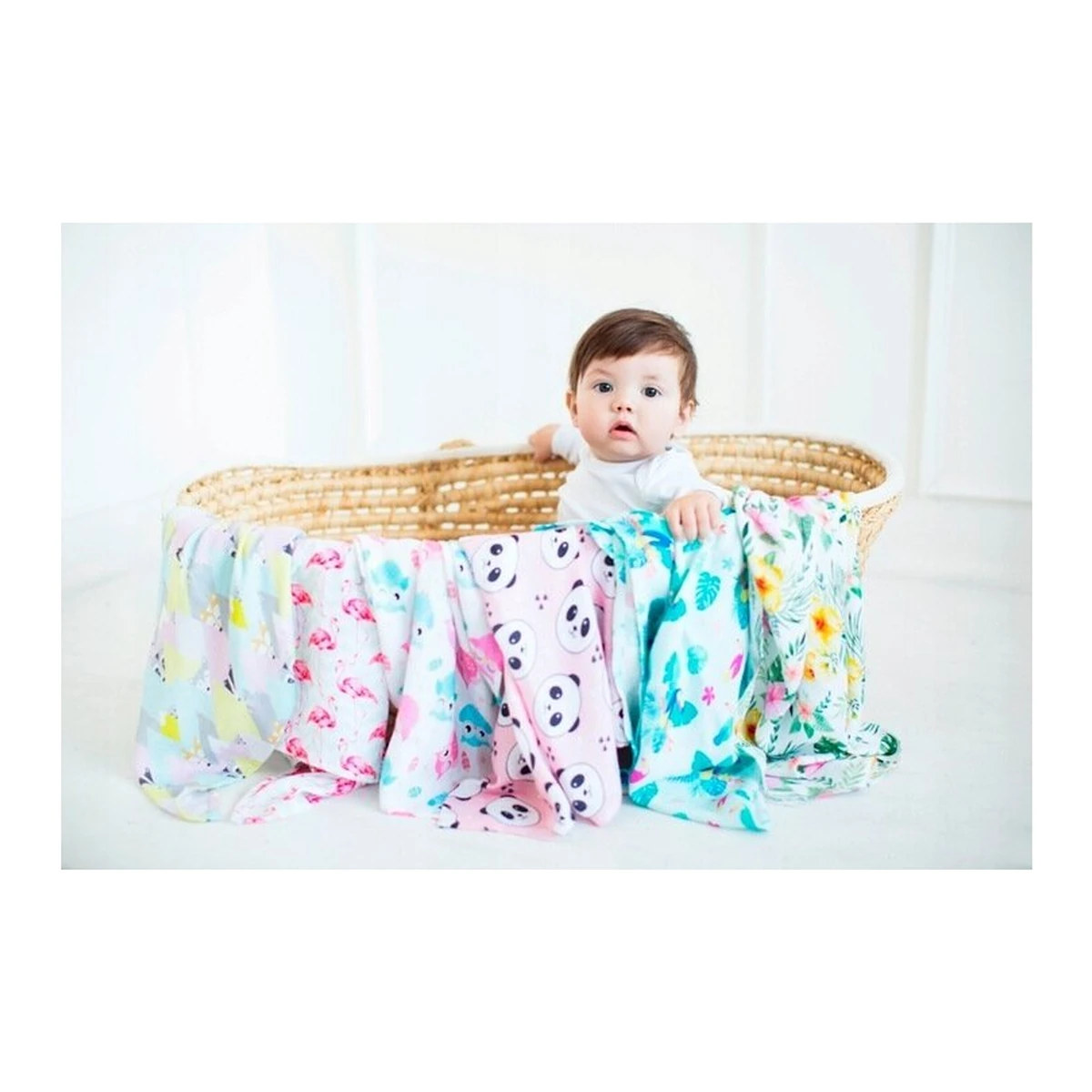 Scutec din bambus, Bocioland, Pears, 75x75 cm, Multicolor [5]