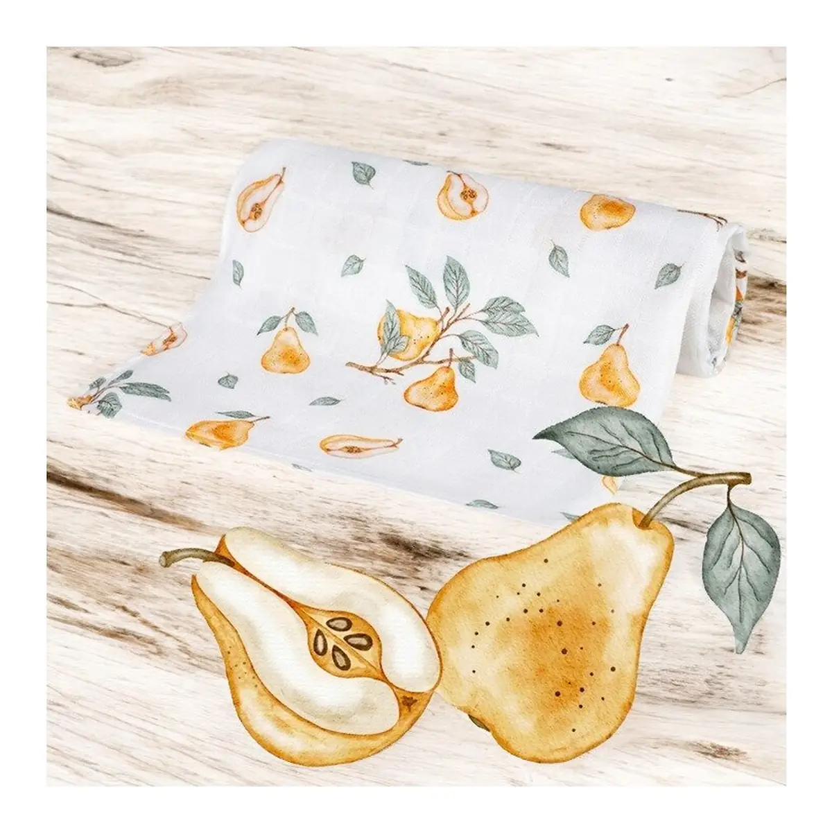 Scutec din bambus, Bocioland, Pears, 75x75 cm, Multicolor [3]